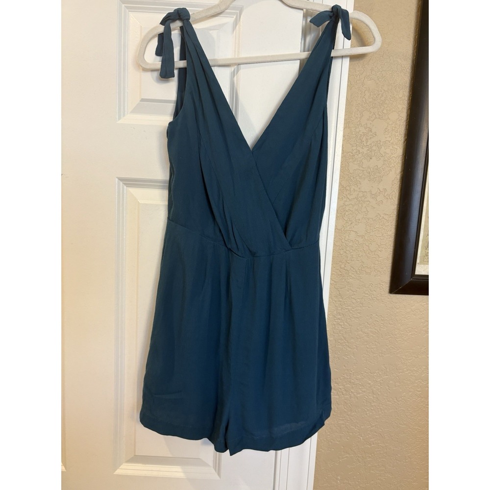 Urban Outfitters Teal V Neck Romper, Size 6